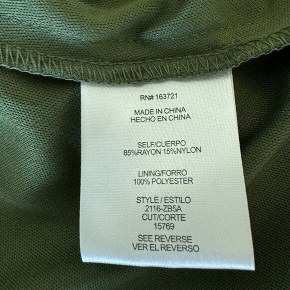 City Studio Olive Green Sleeveless Tiered Tie Back Mini Dress With Smocked Waist - Picture 9 of 10